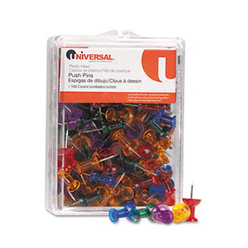 Colored Push Pins, Plastic, Gemstone, 3/8
