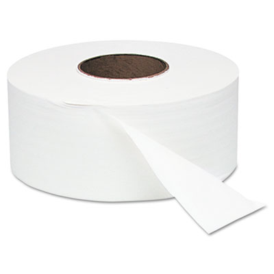 White Jumbo Roll Bath Tissue, 9\" dia, 1000ft, 12 Rolls/Carton