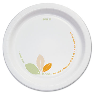 Bare Paper Dinnerware, 6" Plate, Green/Tan, 500/Carton