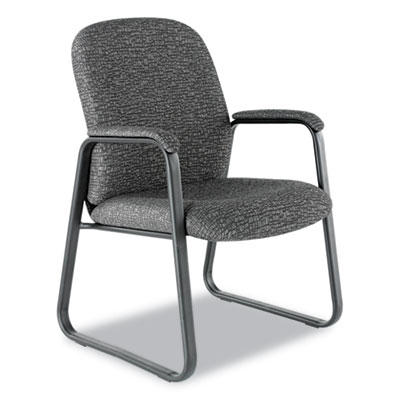 Genaro Series Guest Chair, Graphite Fabric, Sled Base