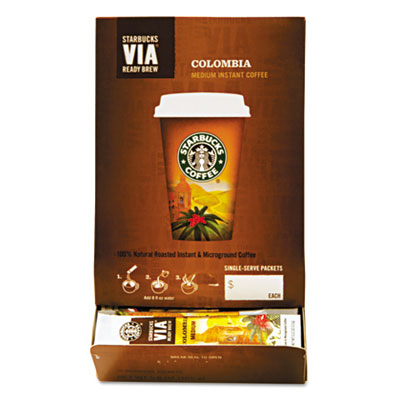 VIA Ready Brew Coffee, 3/25oz, Colombia, 50/Box