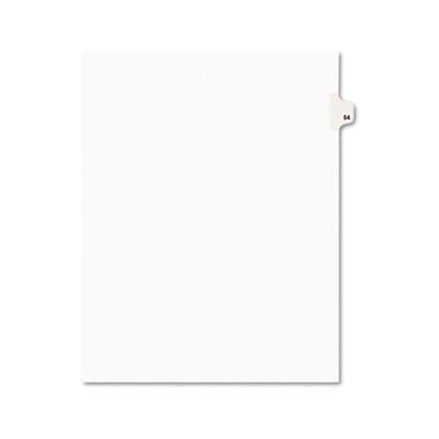 Avery-Style Legal Side Tab Divider, Title: 54, Letter, White, 25