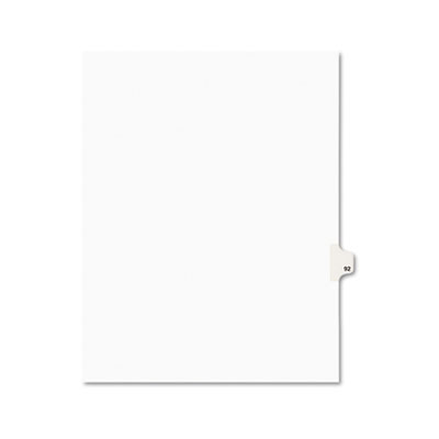 Avery-Style Legal Side Tab Divider, Title: 92, Letter, White, 25