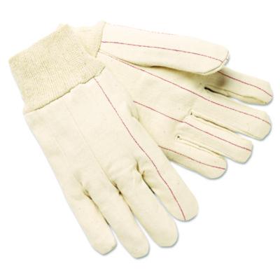 MCR™ Safety Nap-In Double Palm Cotton Work Gloves Nap-In Double Palm Cotton Work Gloves, ANSI Level 4 Heat Protection, Clute Cut, Straight Thumb, Large, White, 12 Pairs