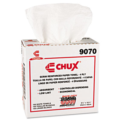Chux General Purpose Wipers, DRC, 9 1/2 x 16 1/2, White, 900/Car