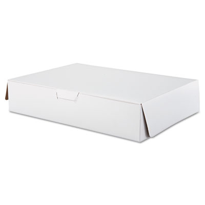 Tuck-Top Bakery Boxes, 19w x 14d x 4h, White, 50/Carton