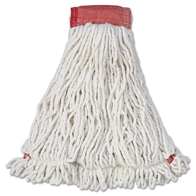 Web Foot Wet Mop Head, Shrinkless, Cotton/Synthetic, White, Larg