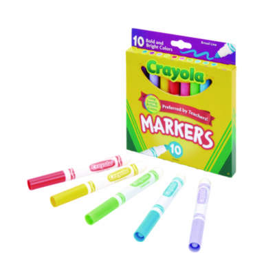 Crayola Non-Washable Marker Assorted Tropical Colors 10/Pack 587725