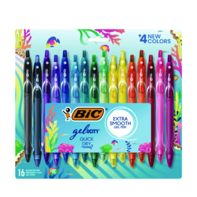 Gel-ocity+Quick+Dry+Gel+Pen+Retractable+Medium+0.7+mm+16+Assorted+Ink+and+Barrel+Colors+16%2fPack+RGLCGA16AST