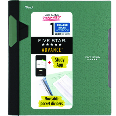 Five+Star+Advance+Wirebound+Notebook+College+Rule+Random+Cover+Color+100+Sheets