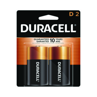 Duracell CopperTop Alkaline D Batteries 2/Pack MN1300B2Z