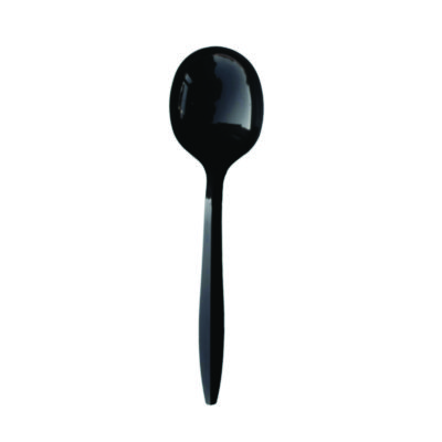 Mediumweight+Polypropylene+Cutlery+Soup+Spoon+Black+1000%2fCarton+BWKSOUPBLMW