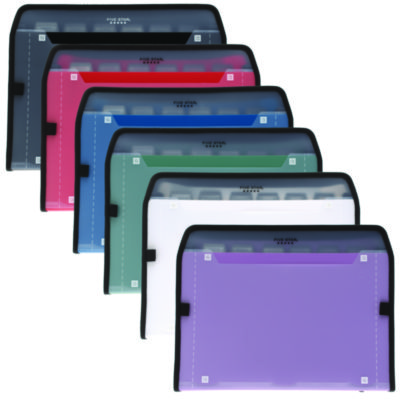 Expanding File 7.5" Expansion 7 Sections Zipper Closure Letter Size Randomly Assorted Colors 350099