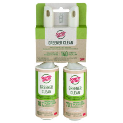 Greener Clean Lint Roller 4" x 29.4 ft 70 Sheets/Roll 2/Pack 7100282581