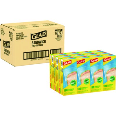 Fold-Top Sandwich Bags 6.5" x 5.5" Clear 2160/Carton 60771