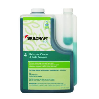 AbilityOne® 7930017149187, SKILCRAFT ECO Bathroom Cleaner and Scale Remover Concentrate, 2 L Bottle, 4/Pack