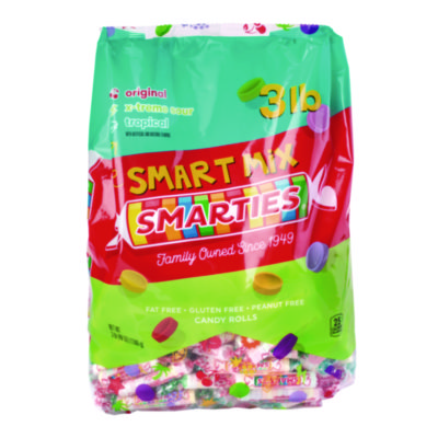 Smarties Candy Rolls Original/Tropical/X-Treme Sour Flavor Assortment 3 lb Bag CDY00348