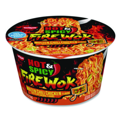 Nissin+Hot+and+Spicy+Fire+Wok+Molten+Chili+Chicken%2c+4.37+oz+Bowl+6%2fCarton