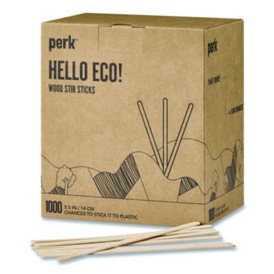 Perk™ Wood Stirrer Wood Stirrer, 5.5", 1,000/Pack