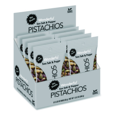 Wonderful+No+Shells+Sea+Salt+and+Pepper+Pistachios%2c+2.5oz+Pack%2c+8%2fBox+PAR70144