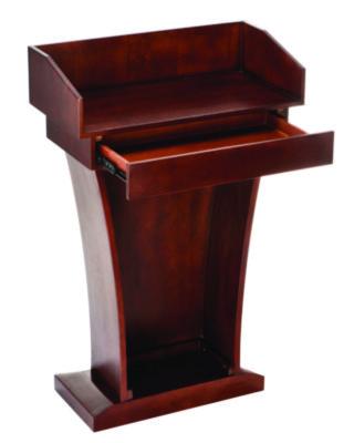 AdirOffice Wood Stand-Up Podium Lectern Speaker Stand with Drawer and Storage Area Wood Stand-Up Podium Lectern Speaker Stand with Drawer and Storage Area, 27.55 x 14 x 43.3, Cherry