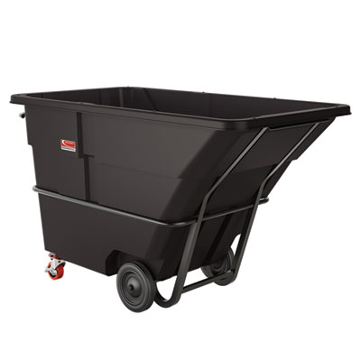 Suncast Commercial® 2 cu yd Standard Duty Tilt Truck, Forkliftable Frame, 1,400 lb Capacity, Black