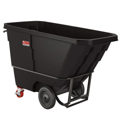 Suncast Commercial® 1 cu yd Standard Duty Tilt Truck, Forkliftable Frame, 1,300 lb Capacity, Black
