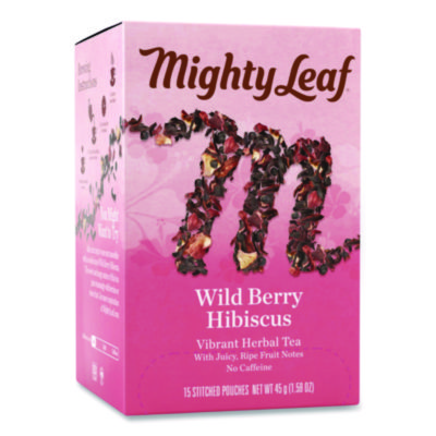 Mighty Leaf Tea Whole Leaf Tea Pouches Wild Berry Hibiscus 15/Box 510144