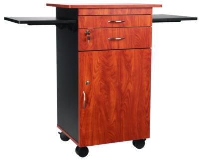 Oklahoma Sound® Multimedia Presentation Cart, 25 x 19 x 38, Cherry/Black
