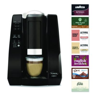 FLAVIA® Aroma Brewer, with 134 Assorted Drinks Bundle, Black