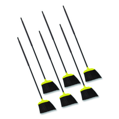 Jumbo Smooth Sweep Angled Broom 46" Handle Black/Yellow 6/Carton FG638906BLA