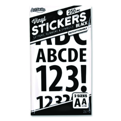 ArtSkills+Poster+and+Bulletin+Board+Vinyl+Letters%2fNumbers+Black+250%2fPack+PA1349