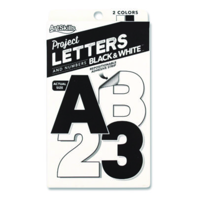 Black+and+White+Poster+Letters+and+Numbers+10%22h+310%2fPack+PA1442