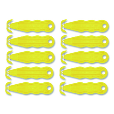 Kurve+Blade+Plus+Safety+Cutter+5.75%22+Plastic+Handle+Yellow+10%2fBox+PLS100Y