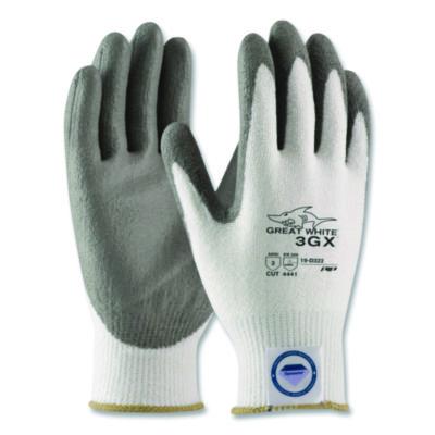 PIP Great White® Great White 3GX Seamless Knit Dyneema Diamond Blended Gloves, EN388: 4542, Medium, White/Gray, Pair
