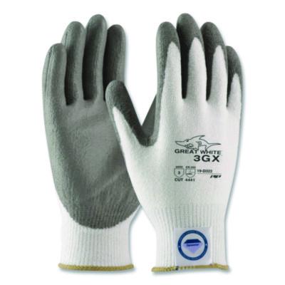 PIP Great White® Great White 3GX Seamless Knit Dyneema Diamond Blended Gloves, EN388: 4542, Small, White/Gray, Pair