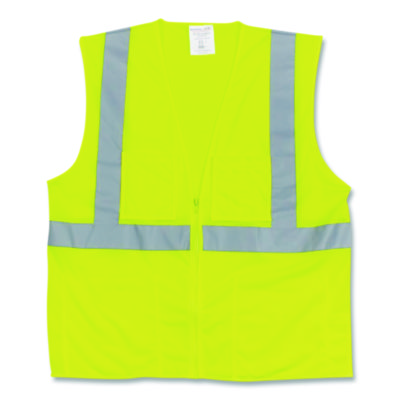 PIP+ANSI+Class+2+Two-Pocket+Zipper+Mesh+Safety+Vest+2XL+Hi-Viz+Lime+Yellow