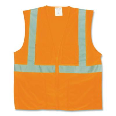 PIP ANSI Class 2 Two-Pocket Zipper Mesh Safety Vest ANSI Class 2 Two-Pocket Zipper Mesh Safety Vest, Polyester Mesh, 2X-Large, Orange