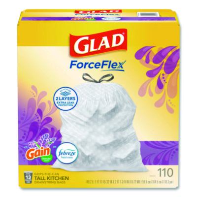 Glad+OdorShield+Drawstring+13+Gal+Mediterranean+Lavender+Scent+Bags+79157