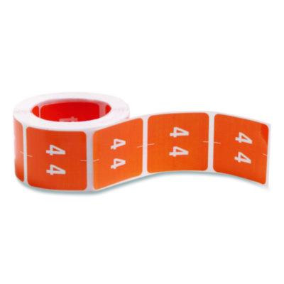 Smead Numerical End Tab File Folder Labels Numerical End Tab File Folder Labels, 4, 1.5 x 1.5, Orange, 250/Roll