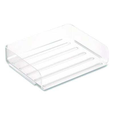 TRU RED™ Clear Side Load Stackable Plastic Letter Tray Clear Side Load Stackable Plastic Letter Tray, Letter Size, 9.72 x 12.63 x 3.01