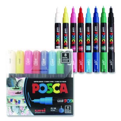 POSCA™ Water-Based Paint Markers Water-Based Paint Markers, Extra-Fine Bullet Tip, Assorted Colors, 8/Pack