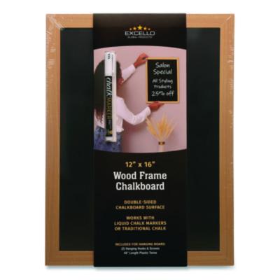 Chalkboard Sign Black Surface Brown Frame 12 x 16 EGPHD0514S