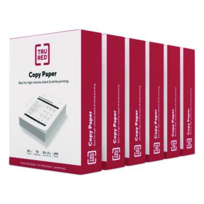TRU RED™ Copy Paper Copy Paper, 92 Bright, 20 lb Bond Weight, 8.5 x 11, 600 Sheets/Ream, 6 Reams/Carton