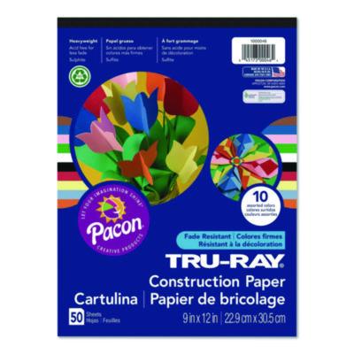 Pacon® Tru-Ray Construction Paper, 9 x 12, Assorted Colors, 50 Sheets/Pad