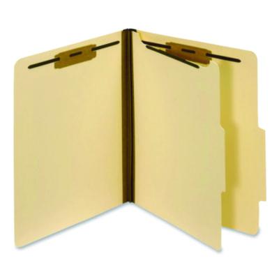 Pendaflex® Manila Top Tab Classification Folders, 2/5-Cut Tab, Expands 1.75", 1 Divider, 4 Fasteners, Letter Size, Manila, 10/Box