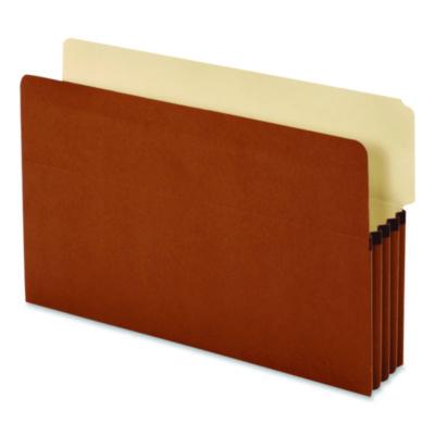 Pendaflex® End Tab FIle Pocket, 3.5" Expansion, Legal Size, Redrope, 10/Box