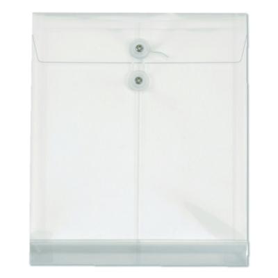Pendaflex® Poly Document File, String and Button Closure, 9.75" w, Clear, 5/Pack