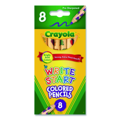 Crayola+Write+Start+Colored+Pencils+5.33+mm+Assorted+Colors+8%2fBox+684108