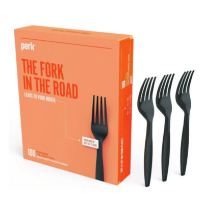 Heavyweight+Plastic+Cutlery+Fork+Black+100%2fPack+PK56392